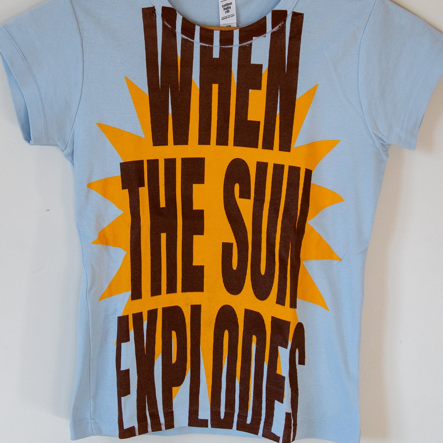 SUN EXPLODES baby t-shirt, light blue