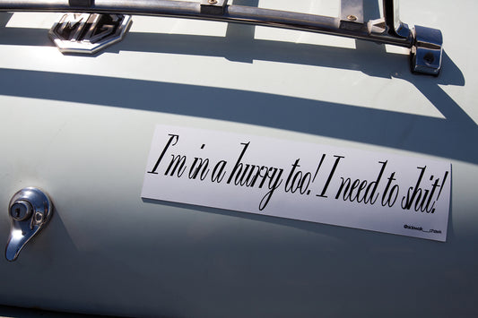 "IN A HURRY" BUMPER MAGNET