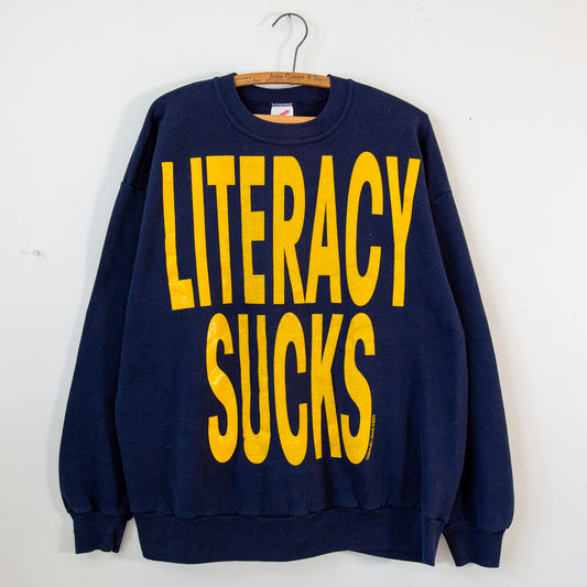 LITERACY SUCKS, sz L/XL