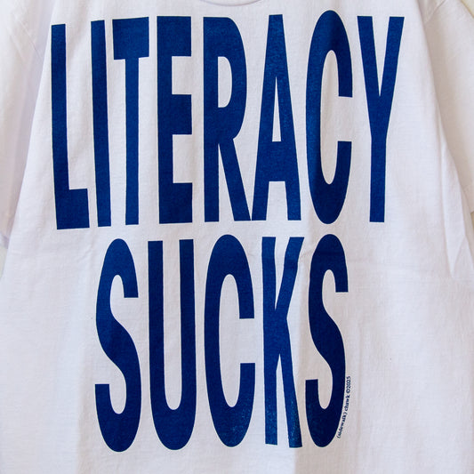 LITERACY SUCKS heavyweight t-shirt