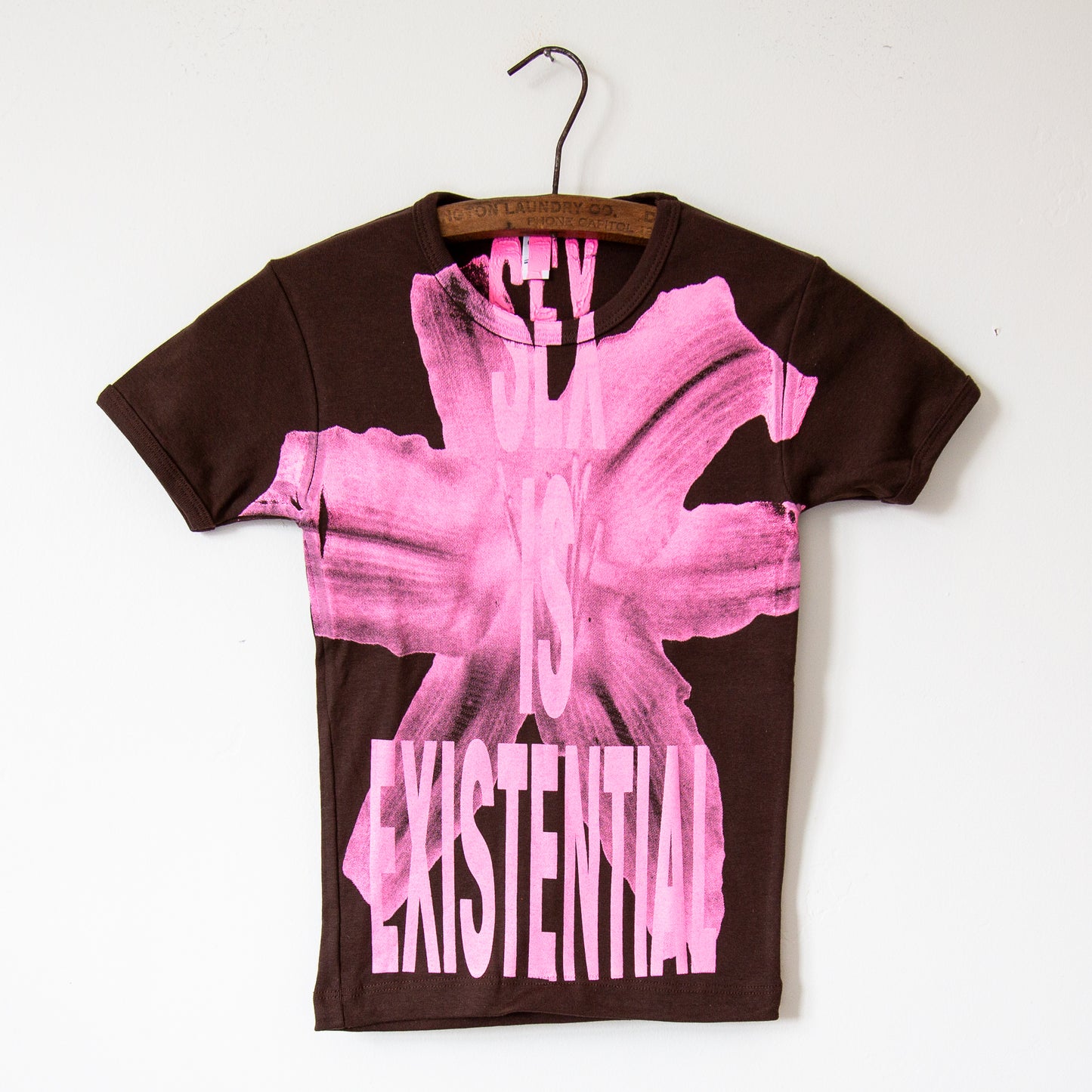 SEX IS EXISTENTIAL baby t-shirt, brown