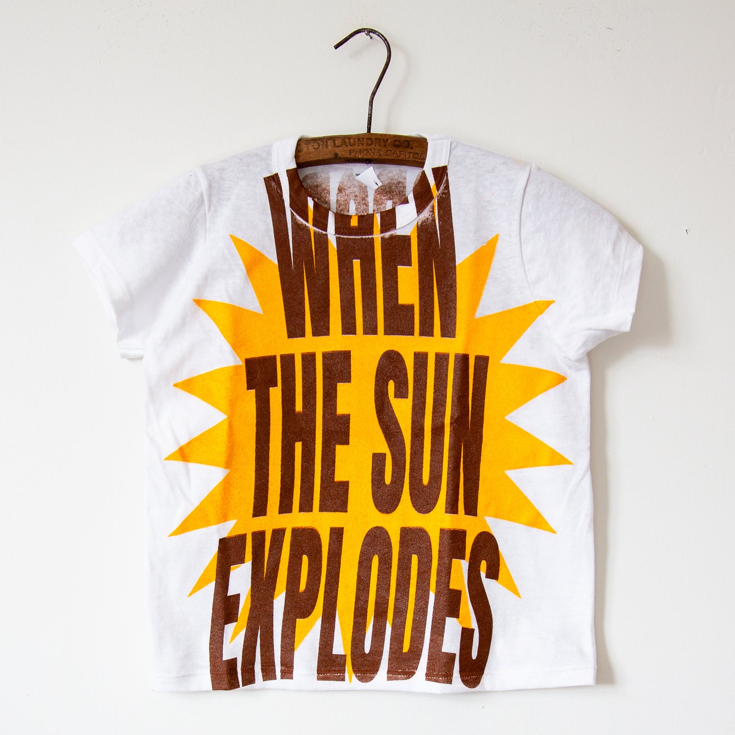 SUN EXPLODES baby t-shirt, white