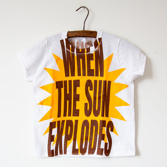 SUN EXPLODES baby t-shirt, white